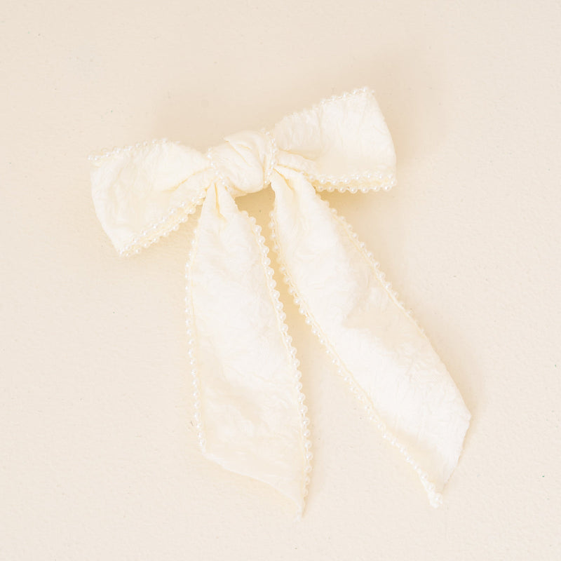 Hair Bow with Pearls