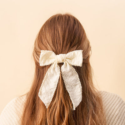 Hair Bow with Pearls