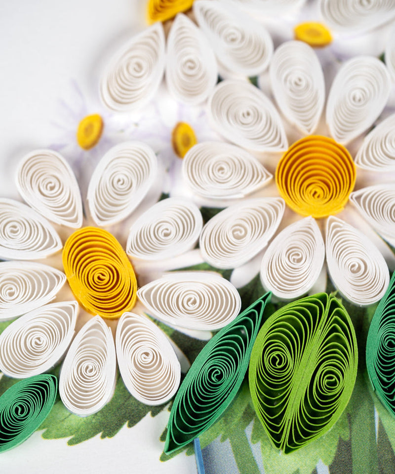 White Daisies Quilling Card