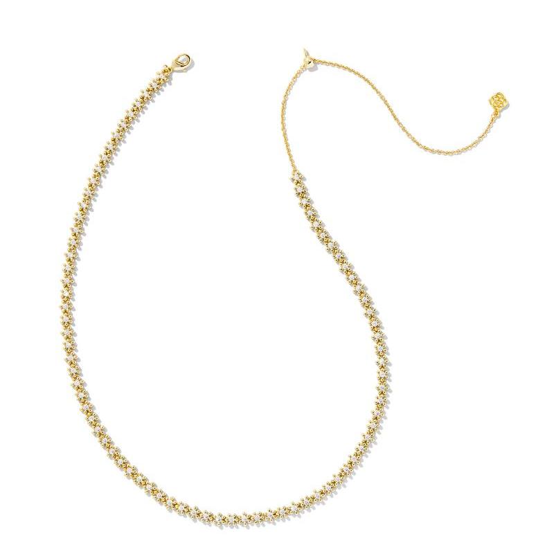 Nydia Gold Strand White Crystal Kendra Scott Necklace