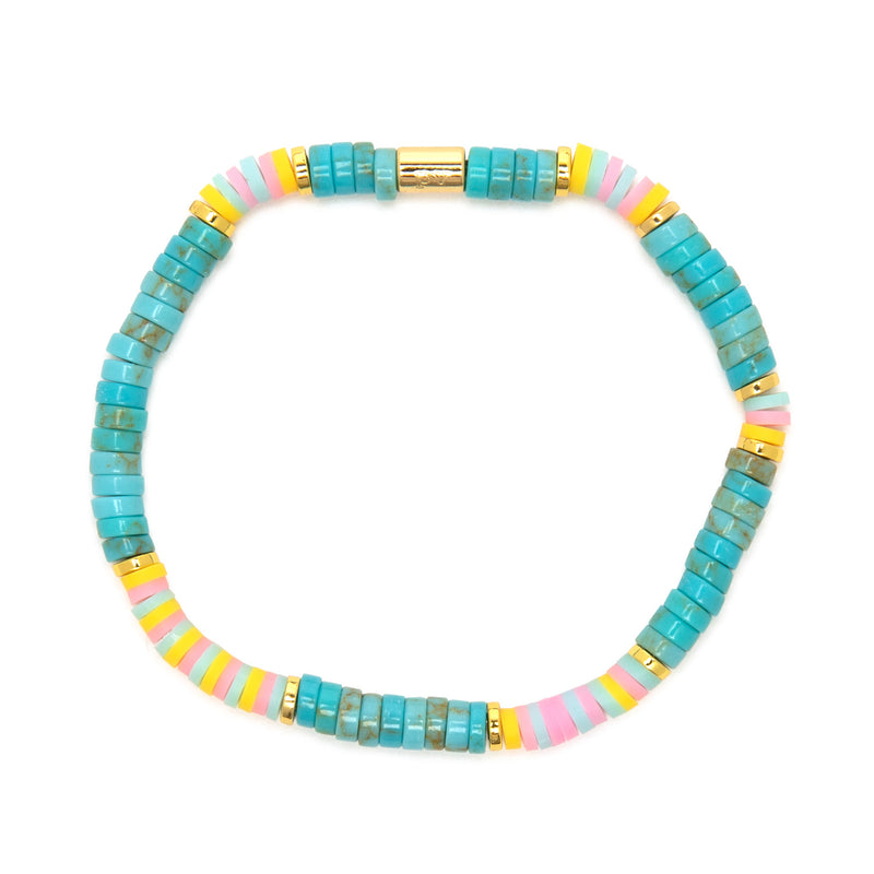 Turkis Vinyl Disc Pura Vida Bracelet