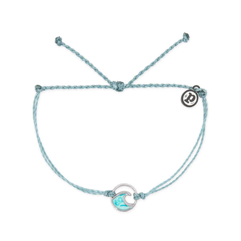 Ombre Wave Pura Vida Silver Charm Bracelet