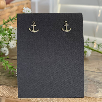 Sterling Silver Anchor Post Earrings - Apothecary Gift Shop