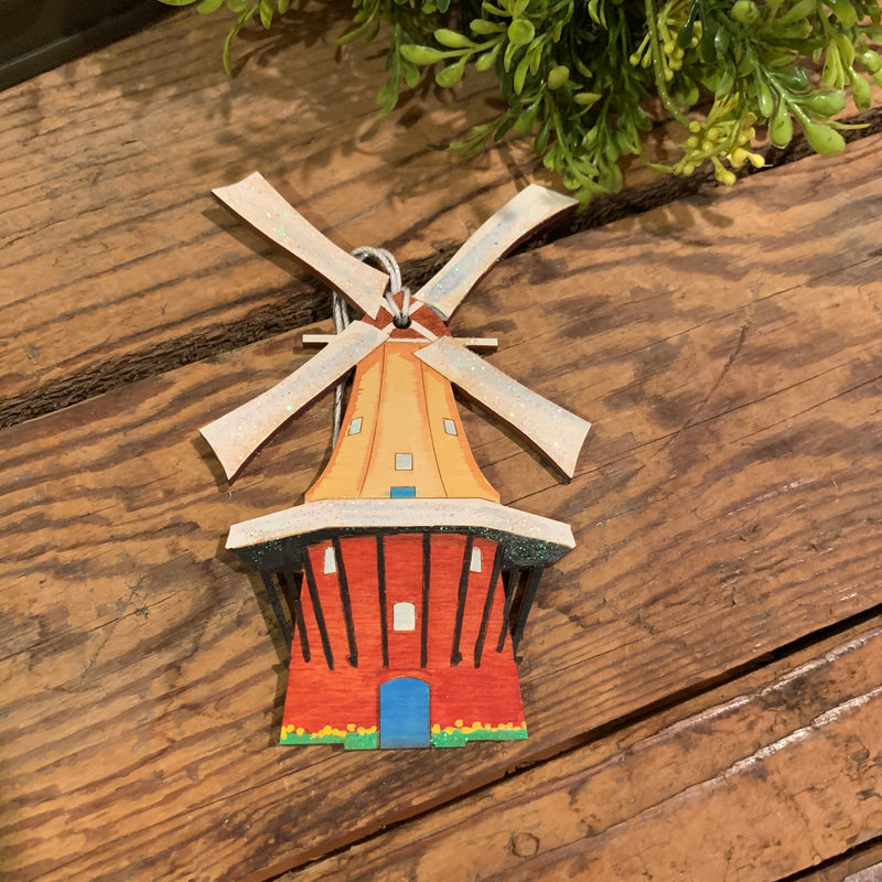 Hand Painted Windmill Ornament - Apothecary Gift Shop
