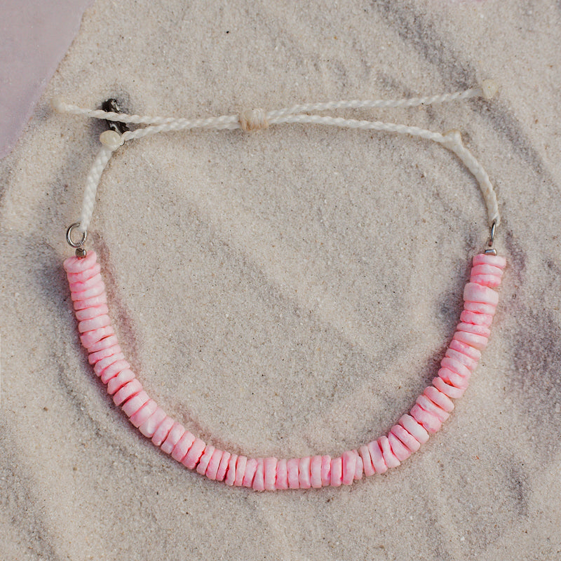 Pink Puka Shell Cord Pura Vida Bracelet