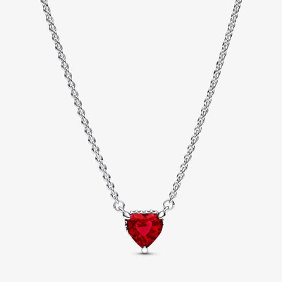 Sparkling Heart Halo Pendant Collier Pandora Necklace