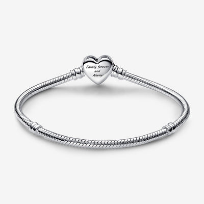 Sparkling Infinity Heart Clasp Snake Chain Pandora Bracelet