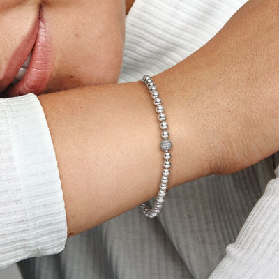 Beads & Pave Sterling Silver Pandora Bracelet - Apothecary Gift Shop