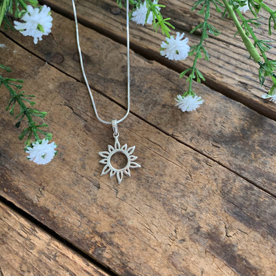 Sterling Silver Sunburst Pendant - Apothecary Gift Shop
