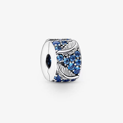 Curved Feather and Pavé Pandora Clip Charm