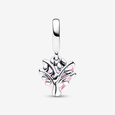 Pink Family Tree & Heart Dangle Pandora Charm