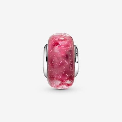 Wavy Fancy Pink Murano Glass Pandora Charm