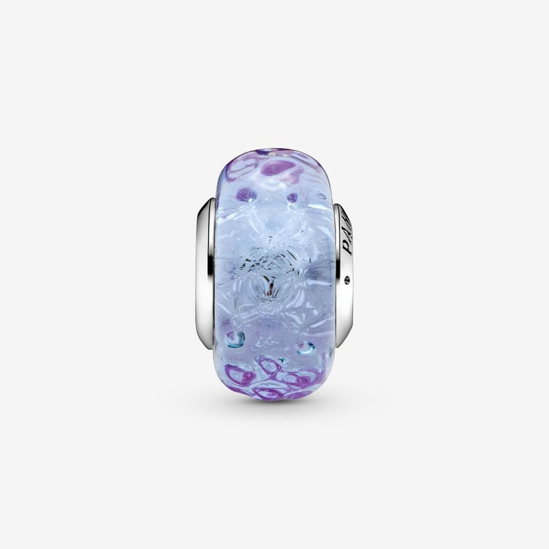 Wavy Lavender Murano Glass Pandora Charm
