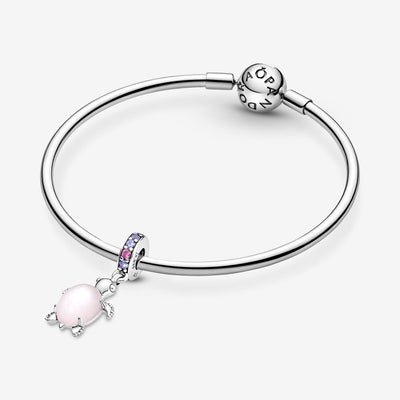 Murano Glass Pink Sea Turtle Dangle Pandora Charm