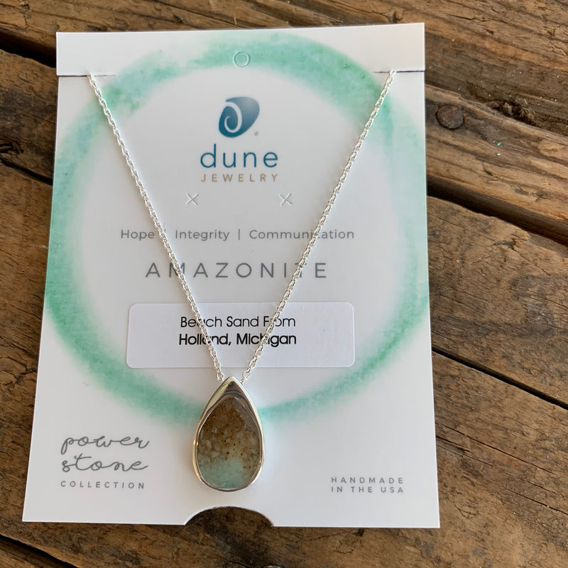 Amazonite & Sand Gradient Teardrop Necklace by Dune Jewelry - Apothecary Gift Shop
