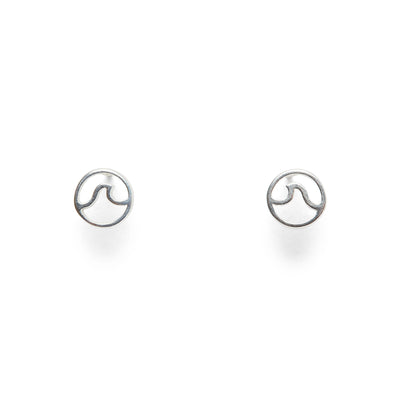 Pura Vida Circle Wave Stud Earrings Silver - Apothecary Gift Shop