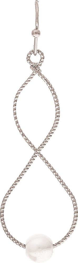 Silver Pearl Infinity Twist Rain Jewelry Earrings