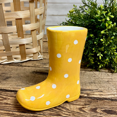 Polka Dot Rain Boot Mini Planters