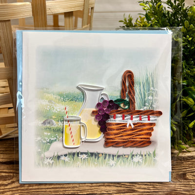 Handcrafted Picnic Quilling Card
