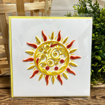 Handcrafted Sun Quilling Card