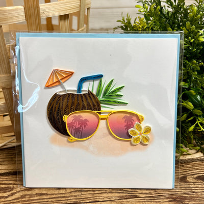 Handcrafted Tropical Summer Quilling Card