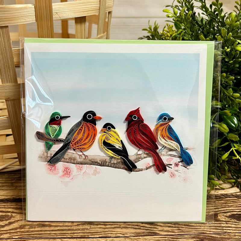 Handcrafted Songbirds Quilling Card