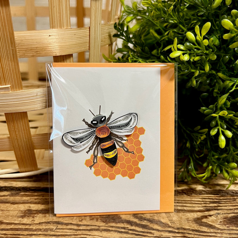 Handcrafted Honey Bee Quilling Card