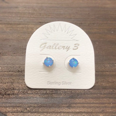 Sterling Silver 5mm Opal Earrings - Apothecary Gift Shop