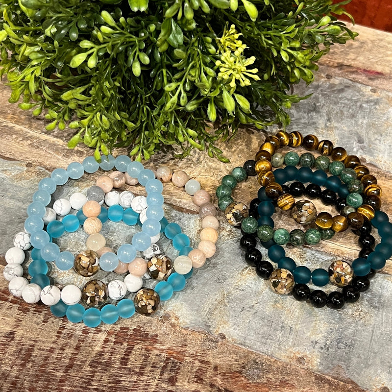 Handmade Lake Michigan Earth Bead Bracelets