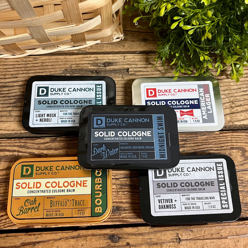 Duke Cannon Solid Cologne Traveling Tins - Apothecary Gift Shop
