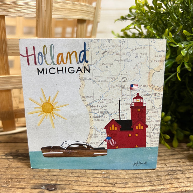 Holland, Michigan Big Red Lighthouse Art Block