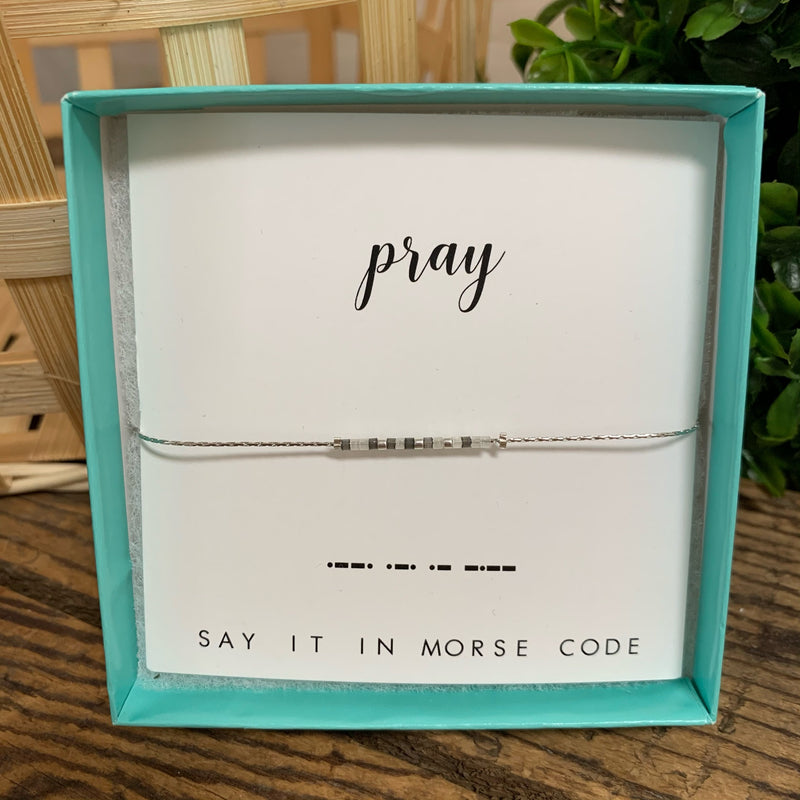 Pray Morse Code Bracelet