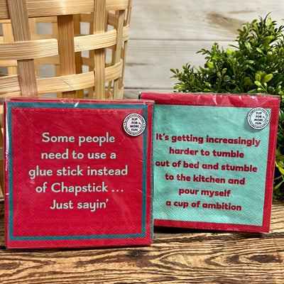 Double The Fun Cocktail Napkins With Funny Sayings