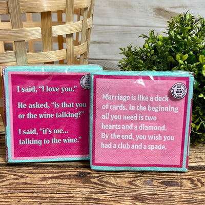 Double The Fun Cocktail Napkins With Funny Sayings