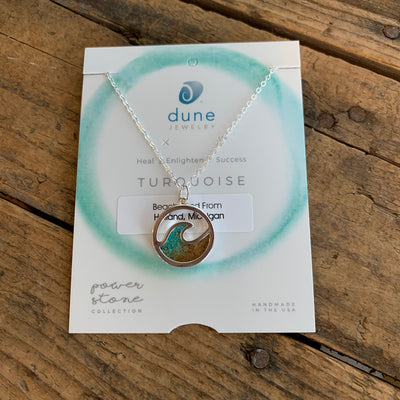 Beach Sand and Turquoise Wave Necklace by Dune Jewelry - Apothecary Gift Shop