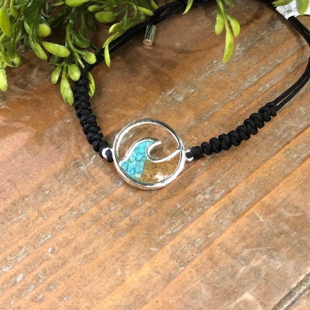 Turquoise and Beach Sand Adjustable Bracelet - Apothecary Gift Shop