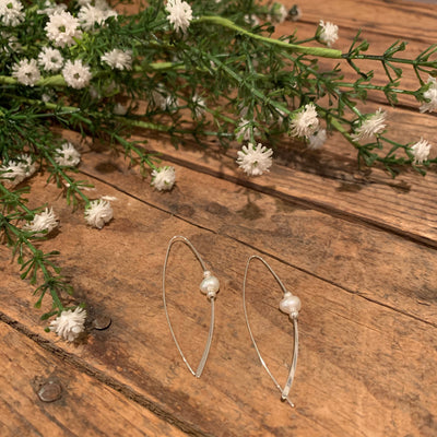 Threader Earrings with Pearl - Apothecary Gift Shop