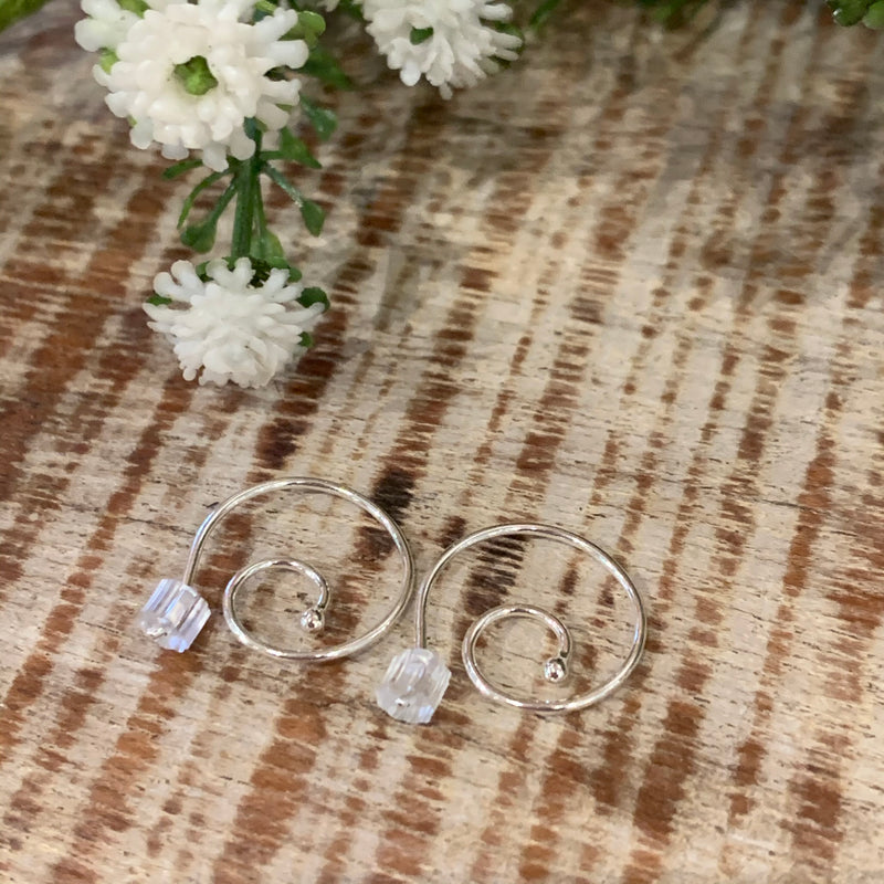 Small Open Hoop Swirl Earrings