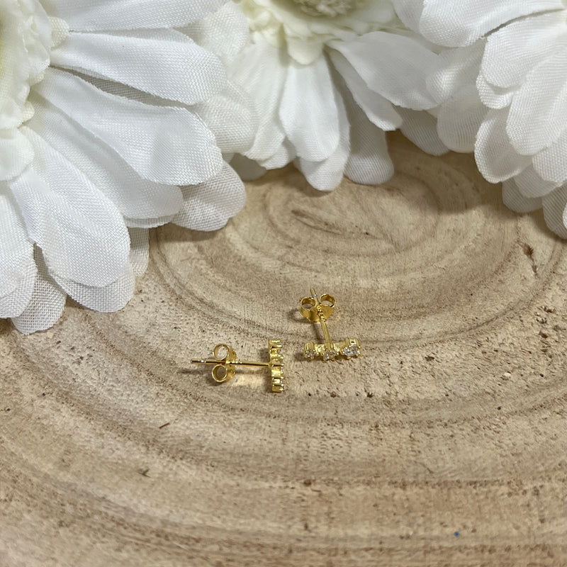 Gold Plated CZ Falling Stars Earrings