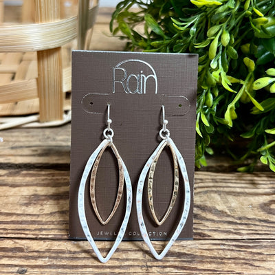 Two Tone Pointy Layer Rain Jewelry Earrings