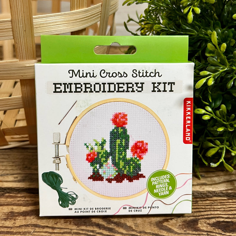 Mini CrossStitch Embroidery Kit Cactus, FREE SHIPPING