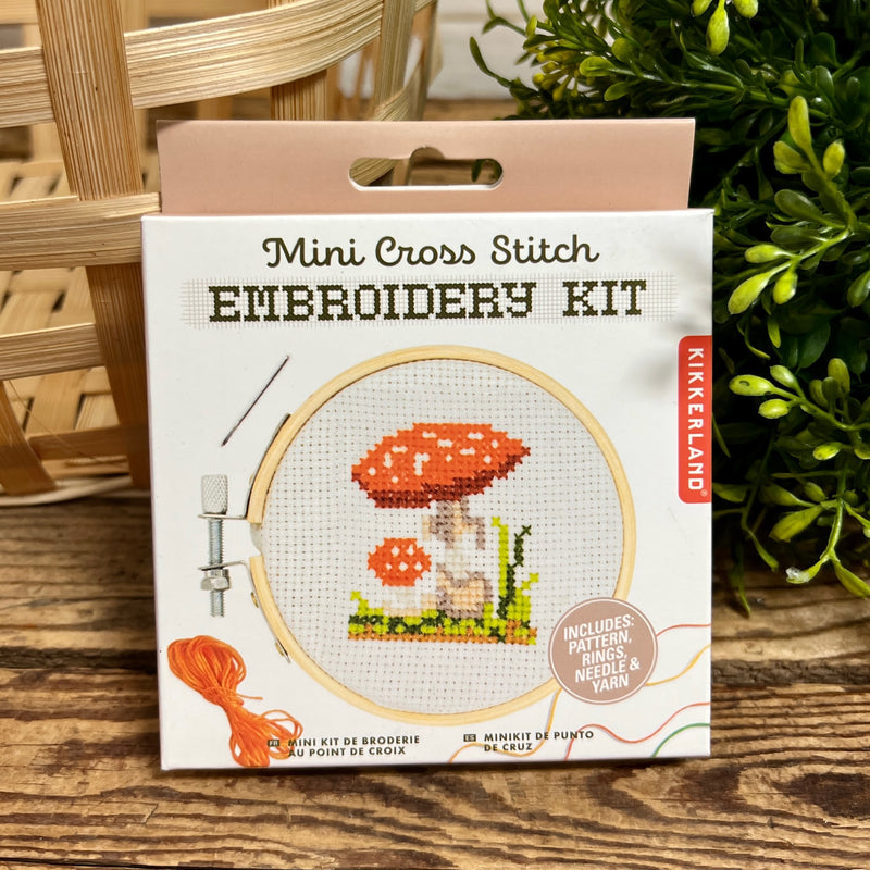 Mushrooms Embroidery Kit, Stitched Stories