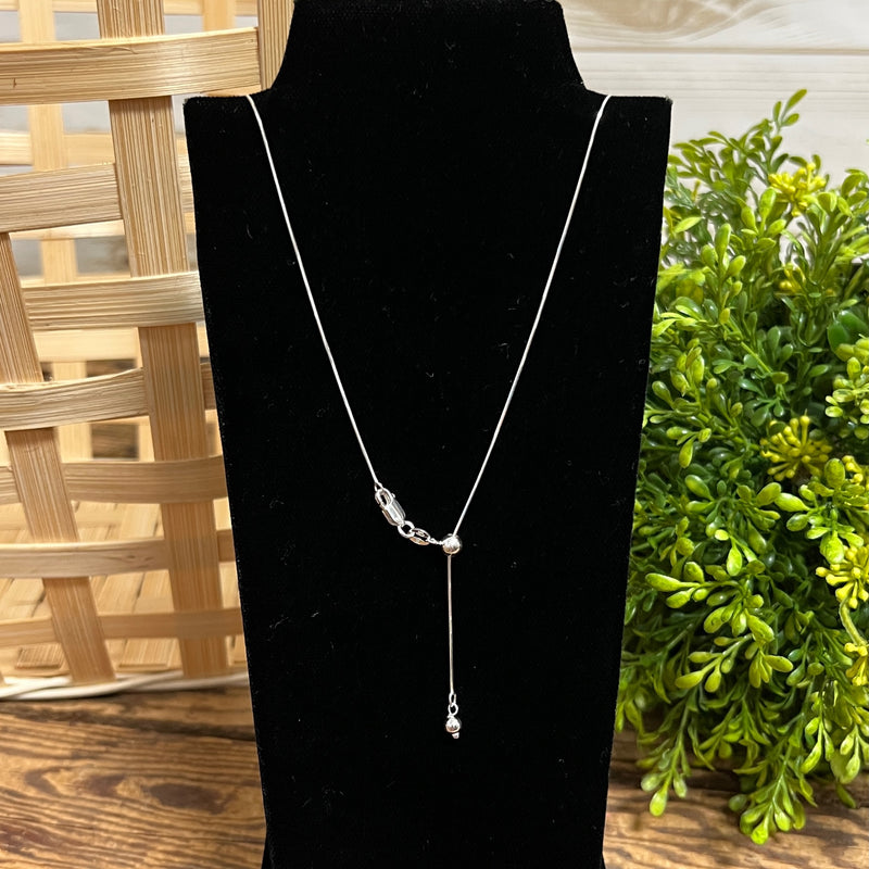 22" Adjustable Sterling Silver 8 Sided Snake Chain - Apothecary Gift Shop
