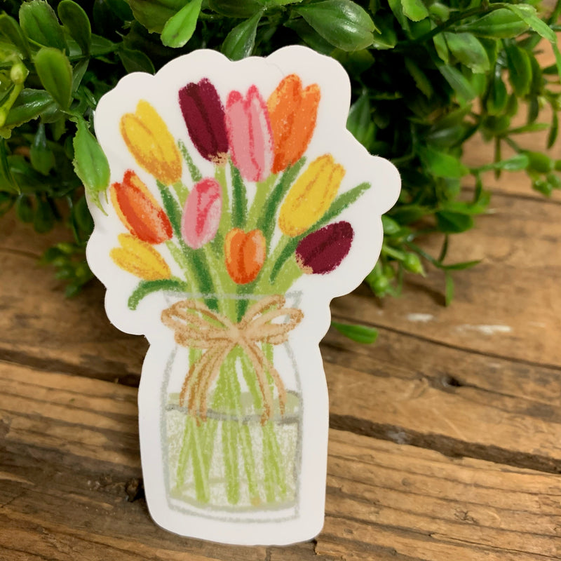 Tulips in Vase Sticker