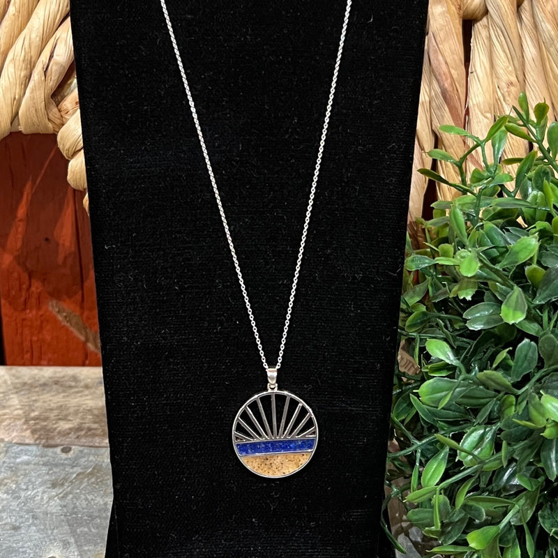 Custom Shoreline Turquoise & Sand Dune Jewelry Necklace