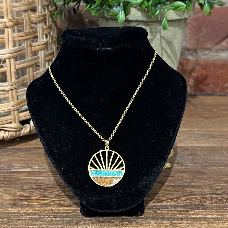 Custom Gold Plated Shoreline Dune Jewelry Necklaces