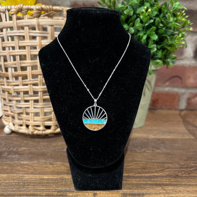 Custom Shoreline Turquoise & Sand Dune Jewelry Necklace