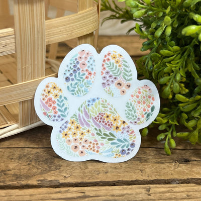 Floral Paw Print Sticker
