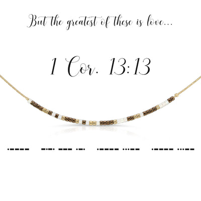 1 Cor. 13:13 Morse Code Necklace