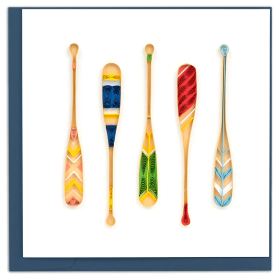 Handcrafted Painted Canoe Paddles Quilling Cards